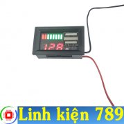 Đồng hồ đo điện áp ắc quy 12V Lithium 3S có USB sạc điện thoại